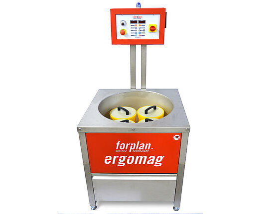 Magnetic mass finishing machines